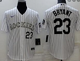 Rockies 23 Kris Bryant White Nike Cool Base Jersey,baseball caps,new era cap wholesale,wholesale hats